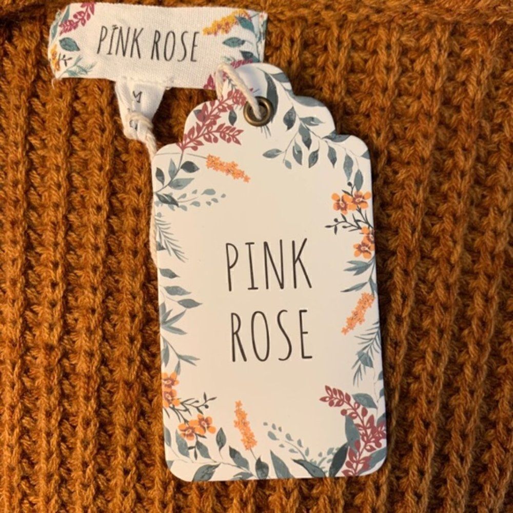 🆕 Pink Rose Rustic Caramel Cardigan size M - Picture 3 of 6